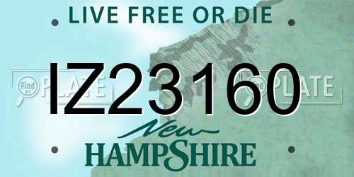 IZ23160 New Hampshire License Plate