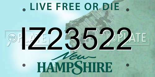 IZ23522 New Hampshire License Plate