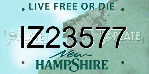 IZ23577 New Hampshire License Plate