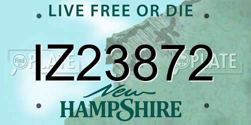 IZ23872 New Hampshire License Plate