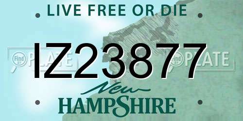 IZ23877 New Hampshire License Plate