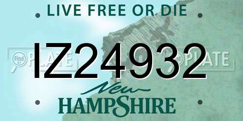 IZ24932 New Hampshire License Plate