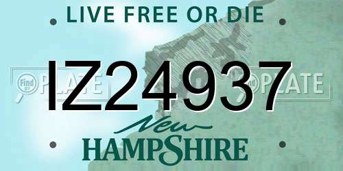 IZ24937 New Hampshire License Plate
