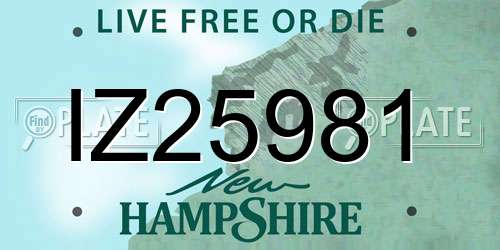 IZ25981 New Hampshire License Plate