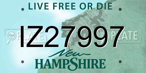 IZ27997 New Hampshire License Plate