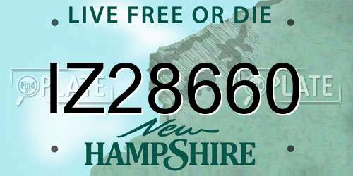 IZ28660 New Hampshire License Plate