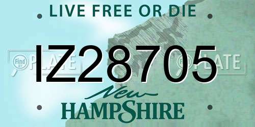 IZ28705 New Hampshire License Plate