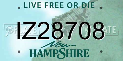 IZ28708 New Hampshire License Plate
