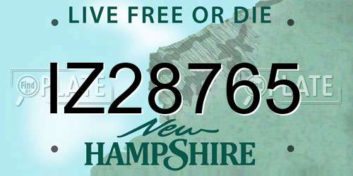IZ28765 New Hampshire License Plate