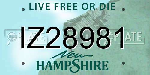 IZ28981 New Hampshire License Plate