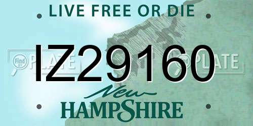 IZ29160 New Hampshire License Plate