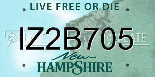 IZ2B705 New Hampshire License Plate