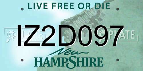 IZ2D097 New Hampshire License Plate