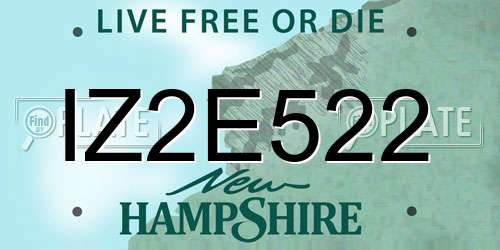 IZ2E522 New Hampshire License Plate
