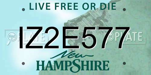 IZ2E577 New Hampshire License Plate