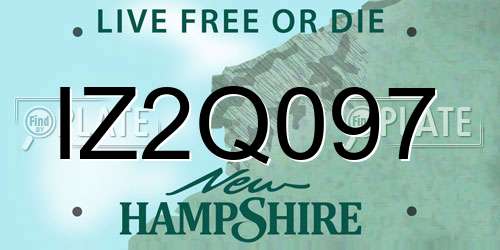 IZ2Q097 New Hampshire License Plate