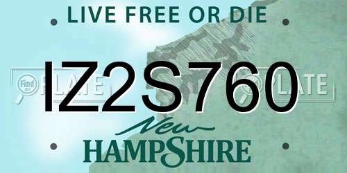 IZ2S760 New Hampshire License Plate
