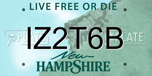 IZ2T6B New Hampshire License Plate