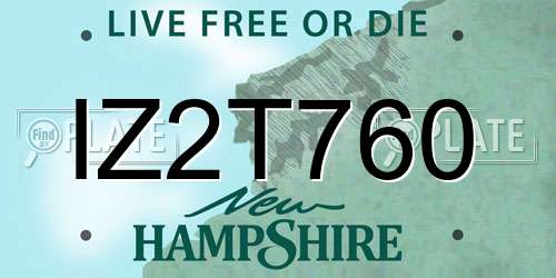 IZ2T760 New Hampshire License Plate