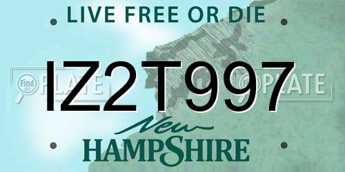 IZ2T997 New Hampshire License Plate