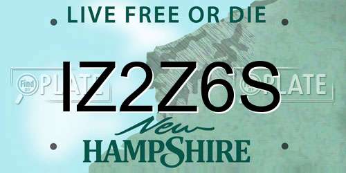 IZ2Z6S New Hampshire License Plate