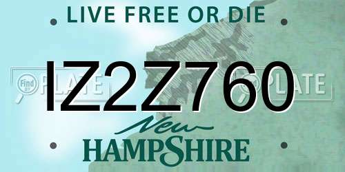 IZ2Z760 New Hampshire License Plate