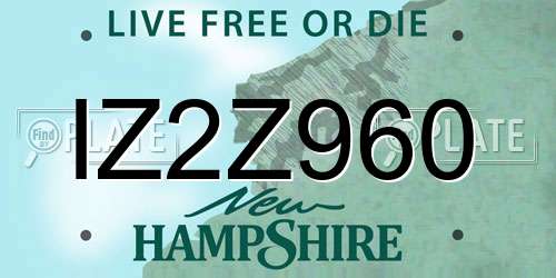 IZ2Z960 New Hampshire License Plate