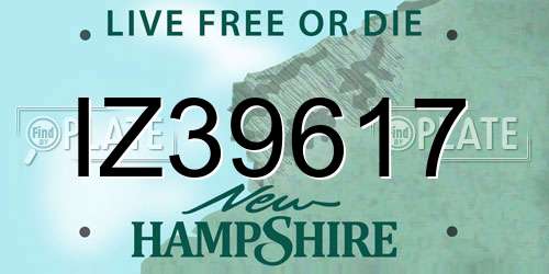 IZ39617 New Hampshire License Plate
