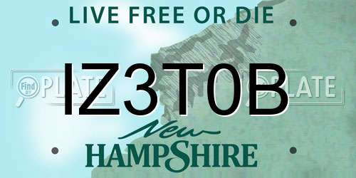 IZ3T0B New Hampshire License Plate