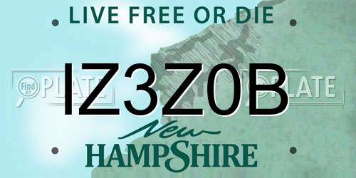 IZ3Z0B New Hampshire License Plate