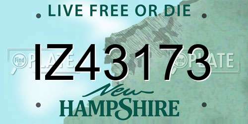 IZ43173 New Hampshire License Plate