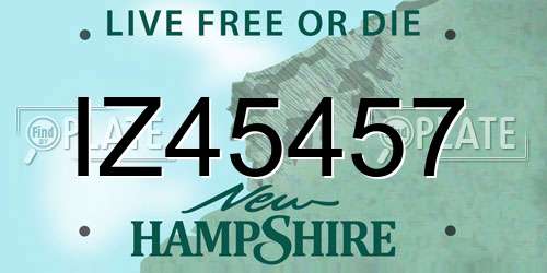 IZ45457 New Hampshire License Plate