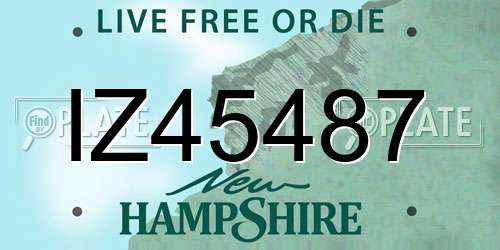 IZ45487 New Hampshire License Plate