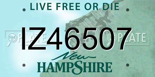 IZ46507 New Hampshire License Plate