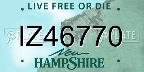 IZ46770 New Hampshire License Plate