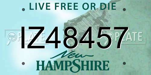 IZ48457 New Hampshire License Plate