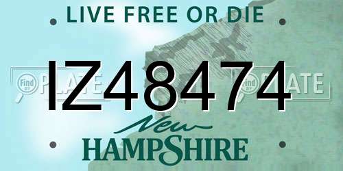 IZ48474 New Hampshire License Plate