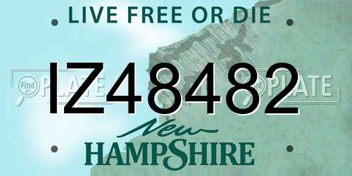 IZ48482 New Hampshire License Plate
