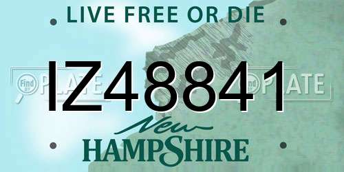 IZ48841 New Hampshire License Plate
