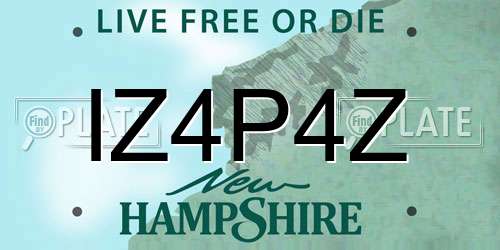 IZ4P4Z New Hampshire License Plate