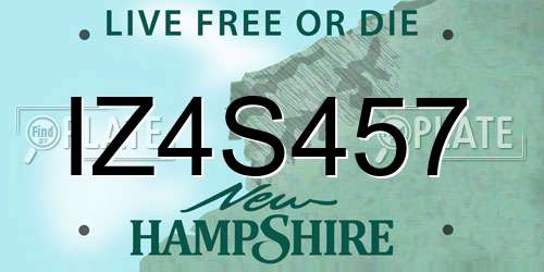 IZ4S457 New Hampshire License Plate