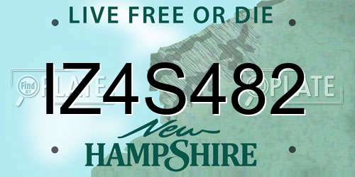 IZ4S482 New Hampshire License Plate