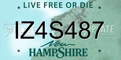 IZ4S487 New Hampshire License Plate