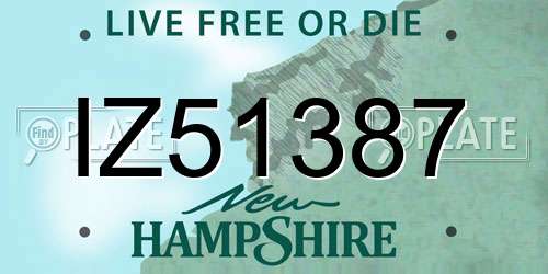 IZ51387 New Hampshire License Plate