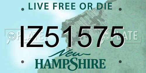 IZ51575 New Hampshire License Plate