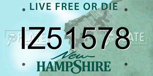 IZ51578 New Hampshire License Plate