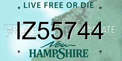 IZ55744 New Hampshire License Plate