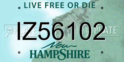 IZ56102 New Hampshire License Plate