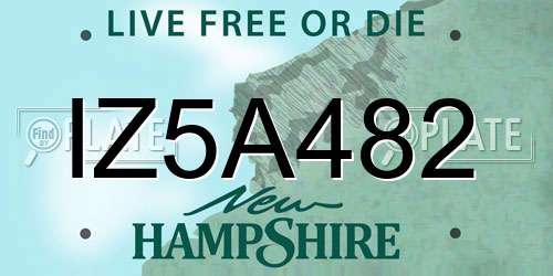 IZ5A482 New Hampshire License Plate