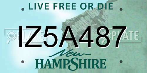 IZ5A487 New Hampshire License Plate